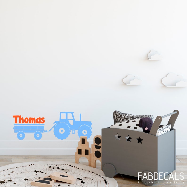 Boys Name Wall Decal Tractor With Cart Wall Decal Boys Room Decor Personalized Boy Name ID40 Inspiration Tractor Themed Bedroom Minimalist Boys Name Wall Decal Tractor With Cart Wall Decal Boys Room Decor Personalized Boy Name ID40 Inspiration Tractor Themed Bedroom Minimalist