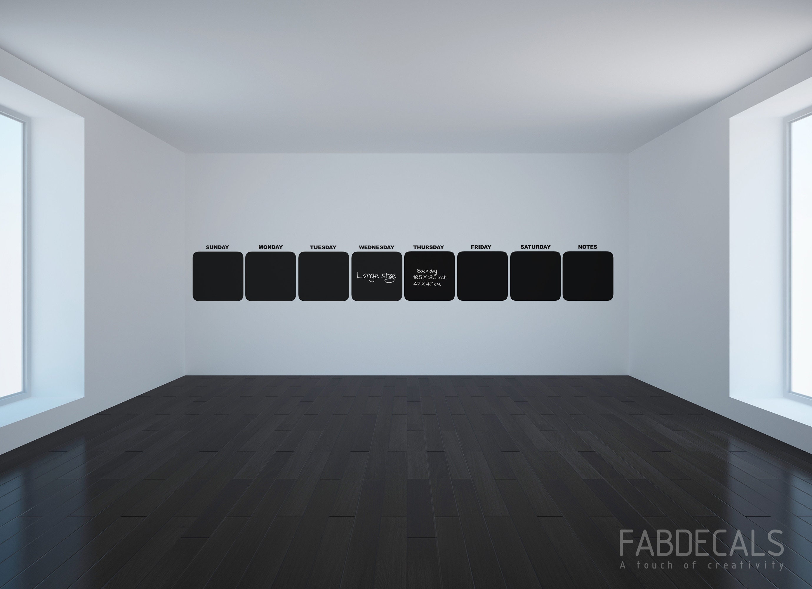 Chalkboard Days Of The Week Wall Decal Weekly Chalkboard Etsy