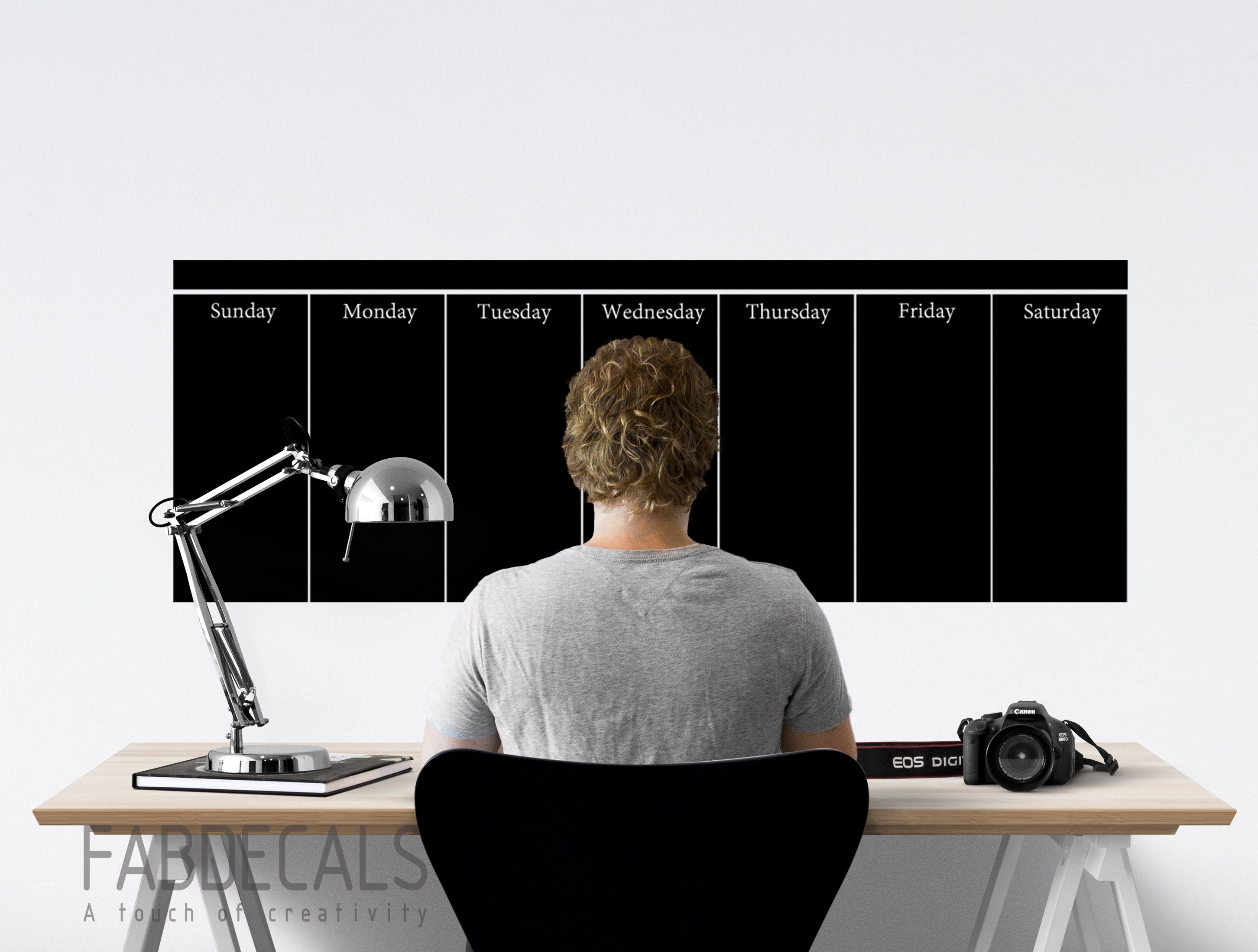 Weekly Wall Calendar Chalkboard Wall Decal Home Office Etsy