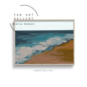 Decoración náutica, póster de océano costero, decoración de pared para sala de estar, arte para dormitorio, pintura digital descargable, arte mural grande para oficina en casa - ID34 08