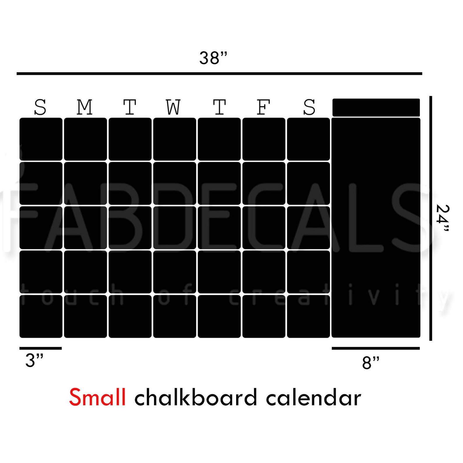Monthly Chalkboard Calendar Wall Decal Dry Erase Family Etsy