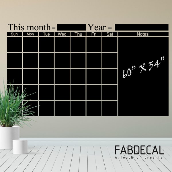 Removable Calendar Decal Etsy