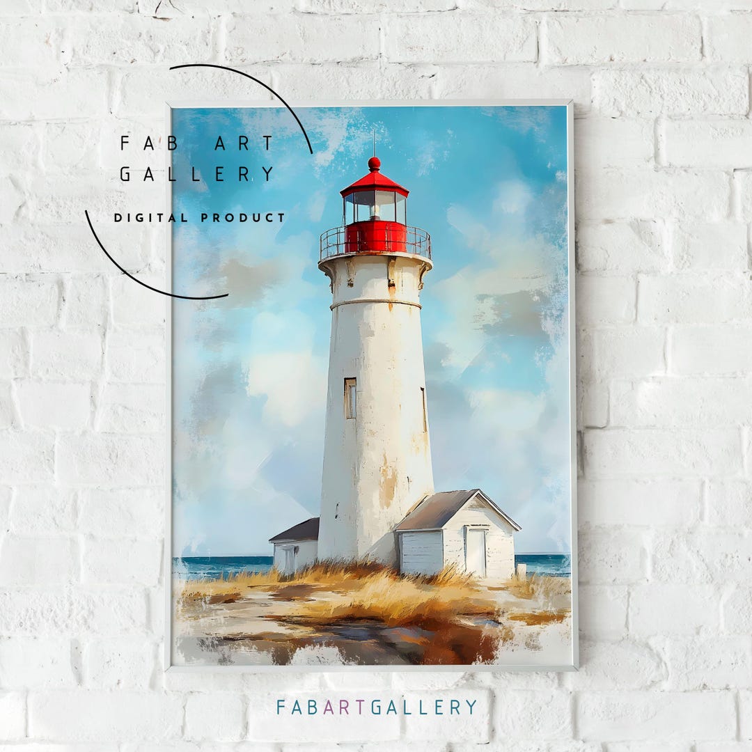 Lighthouse Poster, Coastal Living Room Decor, Nautical Decor, Bedroom ...