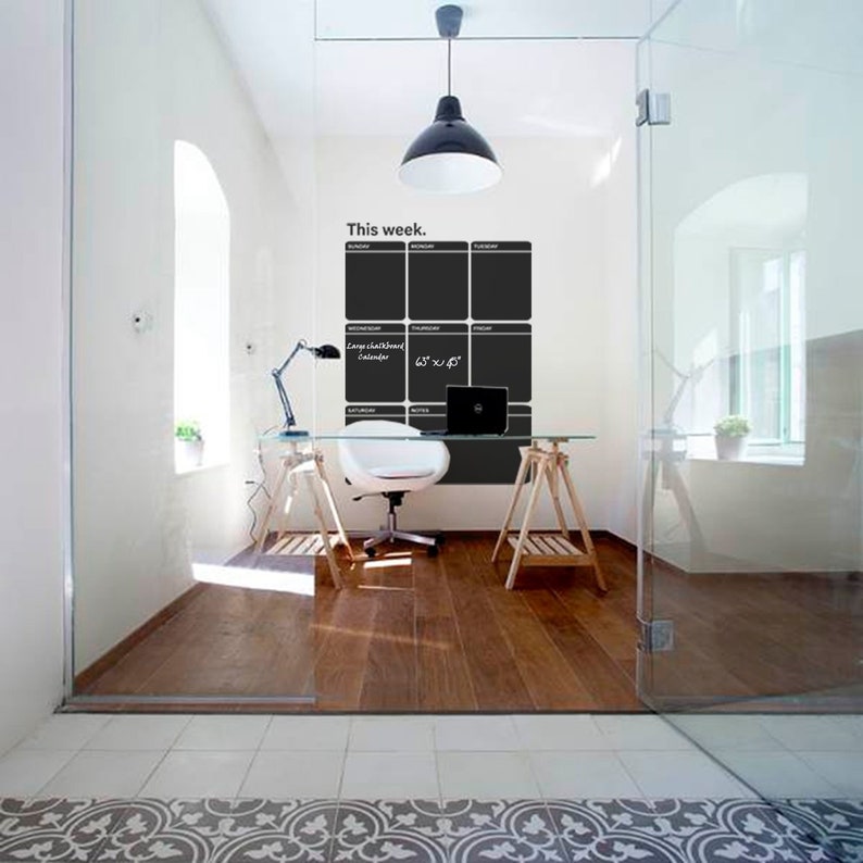 Large Chalkboard Calendar Wall Decal Weekly Blackboard Sticker Free Id419