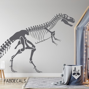 Large T-rex Skeleton Vinyl Wall Decal, Kids Bedroom And Playroom Decor, Tyrannosaurus Rex Wall Decor, Cool wall decor - ID294