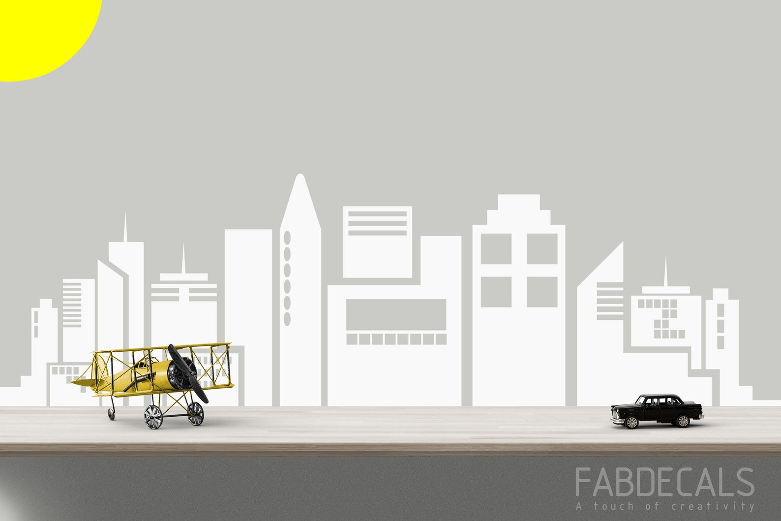 Kids City Silhouette Wall Decal City Skyline For Kids Etsy