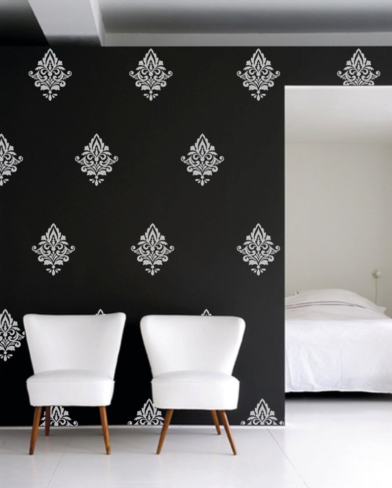Damask Vinyl Wall Decal Home Decor Living Room Stickers Bedroom Decals Girls Id657