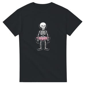 Tutu Skeleton T-Shirt | Funny Halloween Tee | Deadpan Skeleton Gift | Unisex Cotton Top