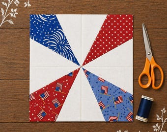 Kaleidoscope or Kite Digital Foundation Paper Piecing PDF Quilt Block Pattern | Printable Templates