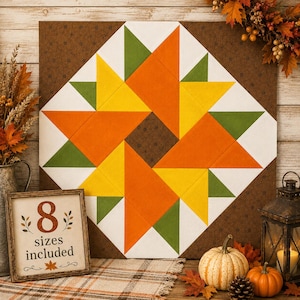 Double Aster Quilt Block Foundation Paper Piecing PDF Pattern | (Digital Download)