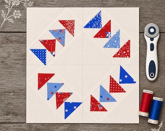 Flying Geese in the Diamond Digital Foundation Paper Piecing PDF Quilt Block Pattern | Printable Templates
