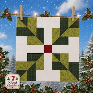 Holly Irish Chain Foundation Paper Piecing PDF-quiltblokpatroon | Afdrukbare sjablonen |