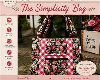 The Simplicity Bag Sewing Pattern PDF | Crossbody | Beginner Purse Tutorial | Digital Download