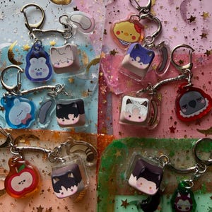 Love and Deepspace | LADS | Fidget Cat Keycap Keychain | Xavier, Rafayel, Zayne, Sylus, Caleb, Valko