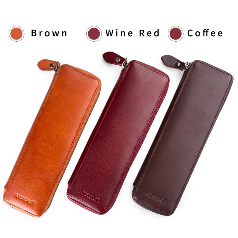 Ancicraft Pencil Case Leather Pouch Fountain Pen Holder With Etsy