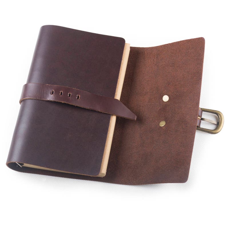 Classic Leather Journal Notebook Refillable With Strap Buckle Etsy