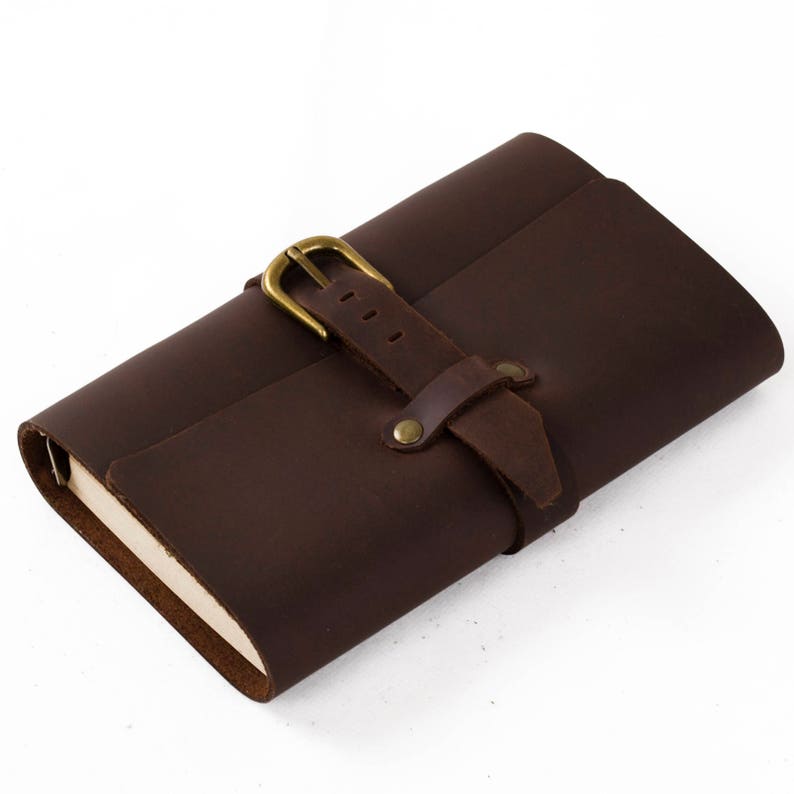 Classic Leather Journal Refillable With Strap Buckle Loose Etsy
