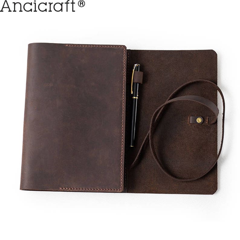 Classic Leather Journal Refillable Handmade with Strap Pen Etsy