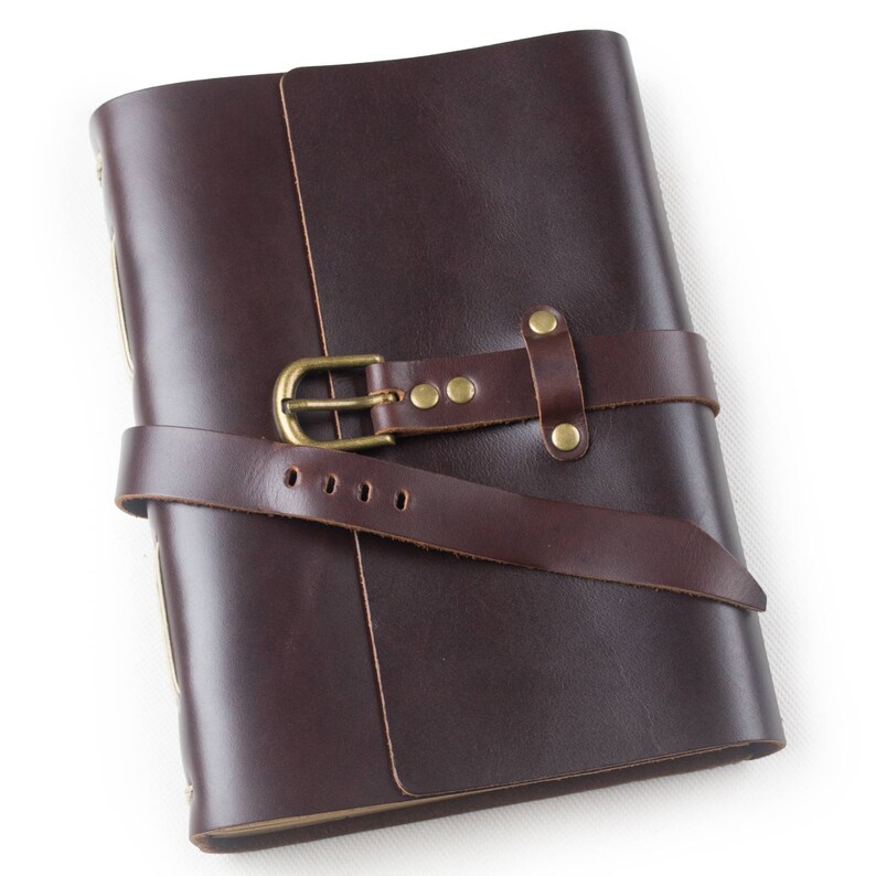 Classic Leather Journal Diary Notebook With Strap Buckle Blank Etsy