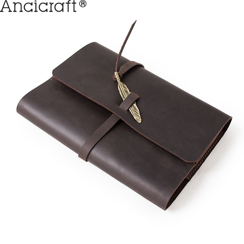 Ancicraft Refillable Leather Journal With Feather Diary A5 Etsy
