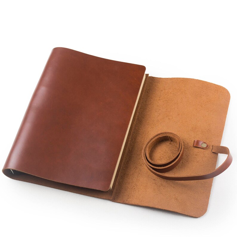 Simple Classic Leather Journal Planner Refillable With Strap Etsy