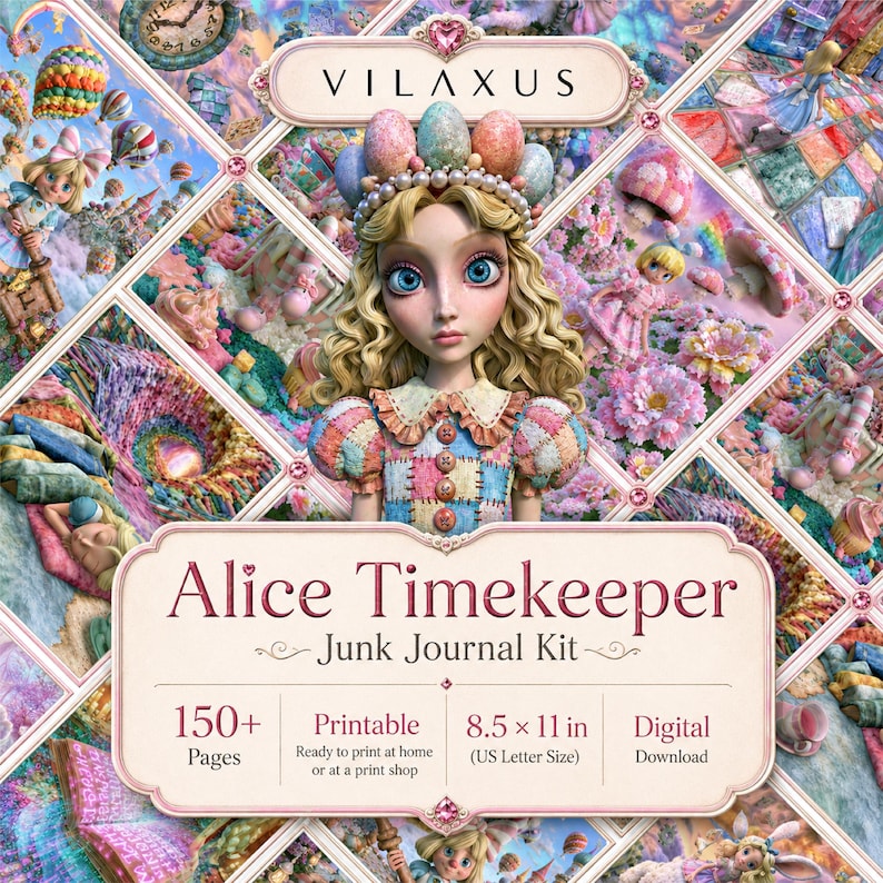 Alice Timekeeper junk journal kit preview