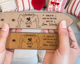Personalized Leather Belt For Him, Anniversary Gift, Father's Day Gift For Husband, Engraved Cowhide Belt