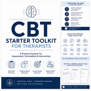 KBT-startverktyg för terapeuter | KBT-arbetsblad, fallkonceptualisering, beteendeaktivering, terapiverktyg