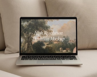 Laptopmockup PSD | MacBook på soffa | Webbdesignermockup