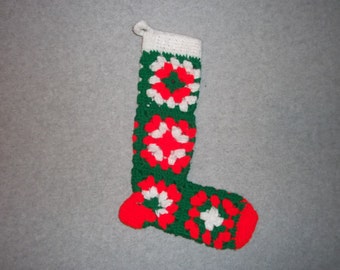 80s 90s Machine Knit Snowflakes Christmas Stocking Stockings Etsy