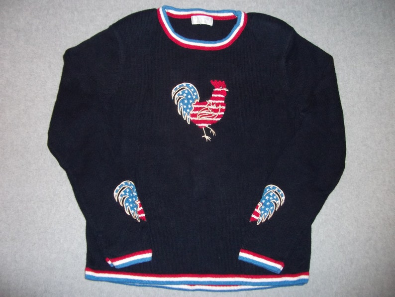 The American Way Patriotic Cock Sweater 4th of July Tacky | Etsy