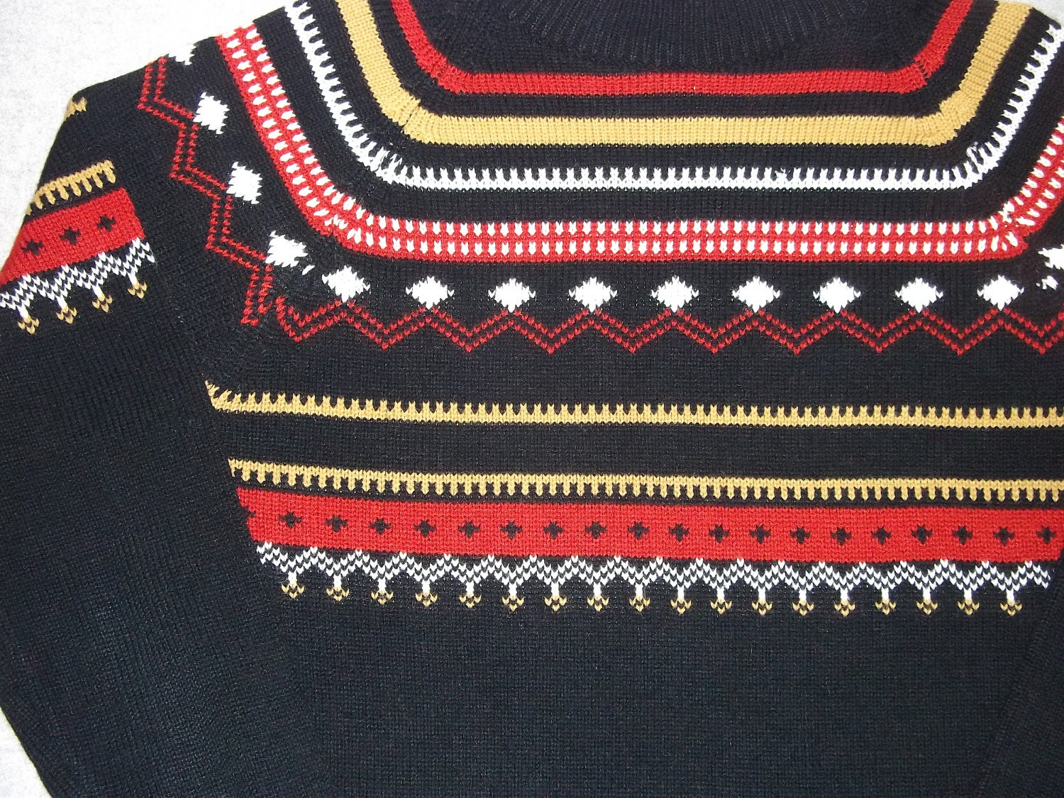 70s 80s Nordic Ski Skiing Hipster Aztec Vintage Sweater Tacky Gaudy ...