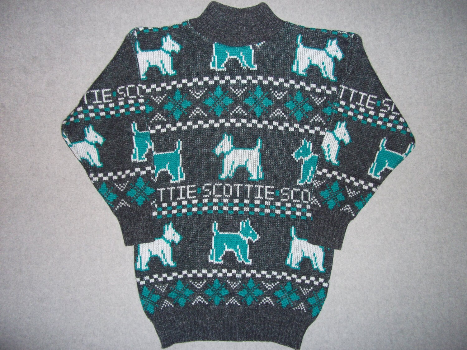 Cute Vintage Scottie Dog Sweater Dogs Everywhere Hipster Etsy