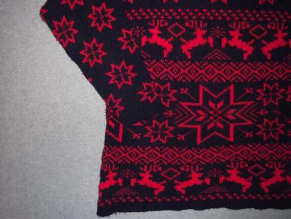 Vintage 80s Amazing Nordic Reindeer Sweater Navy … - image 2