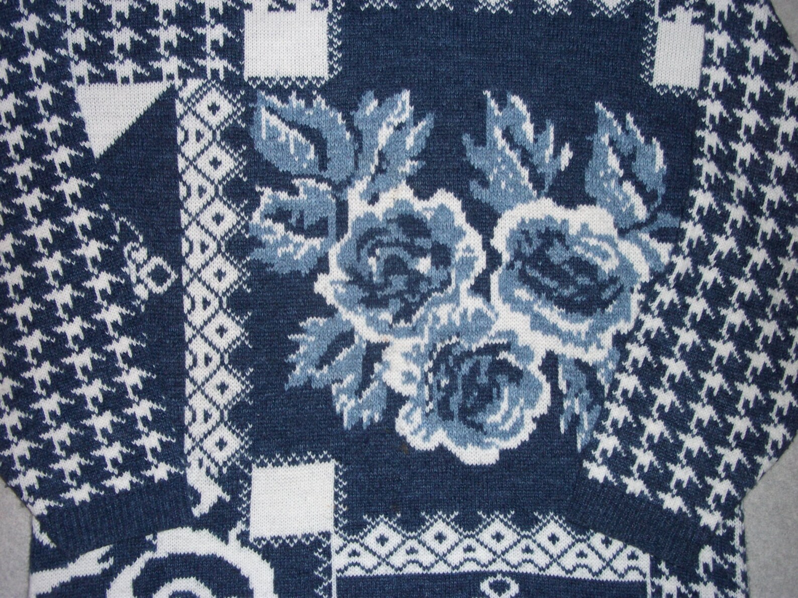 Blue Rose Roses Flower Sweater Tacky Gaudy Ugly Christmas Etsy
