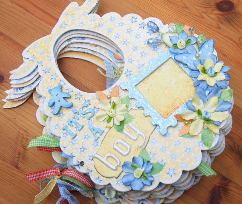 Baby Scrapbook Mini Album Baby Album Baby Boy Scrapbook Etsy