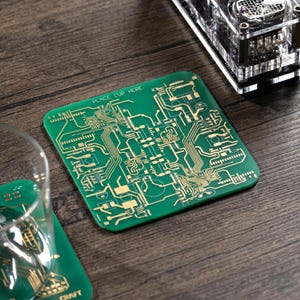 Unique Tech Gift for Engineer, Real PCB Coaster Set for Programmer Birthday Present