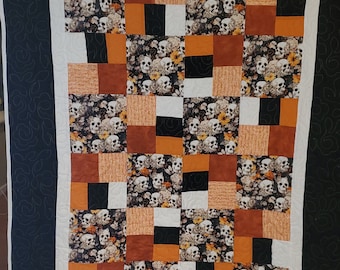 Skull flowery quilt