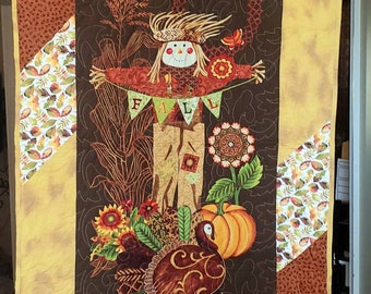 Festive fall scarecrow quilt