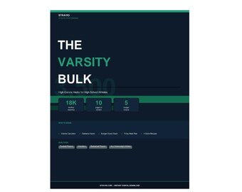 The Varsity Mass — Anleitung zur kalorienreichen Ernährung für High School Athletes als druckbares PDF