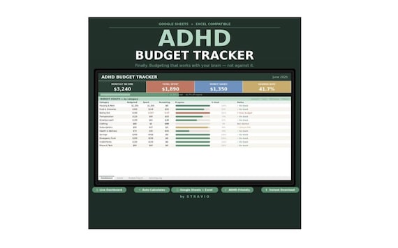 ADHD Budget Tracker Spreadsheet | Gamified Finance Planner (Digital Download)