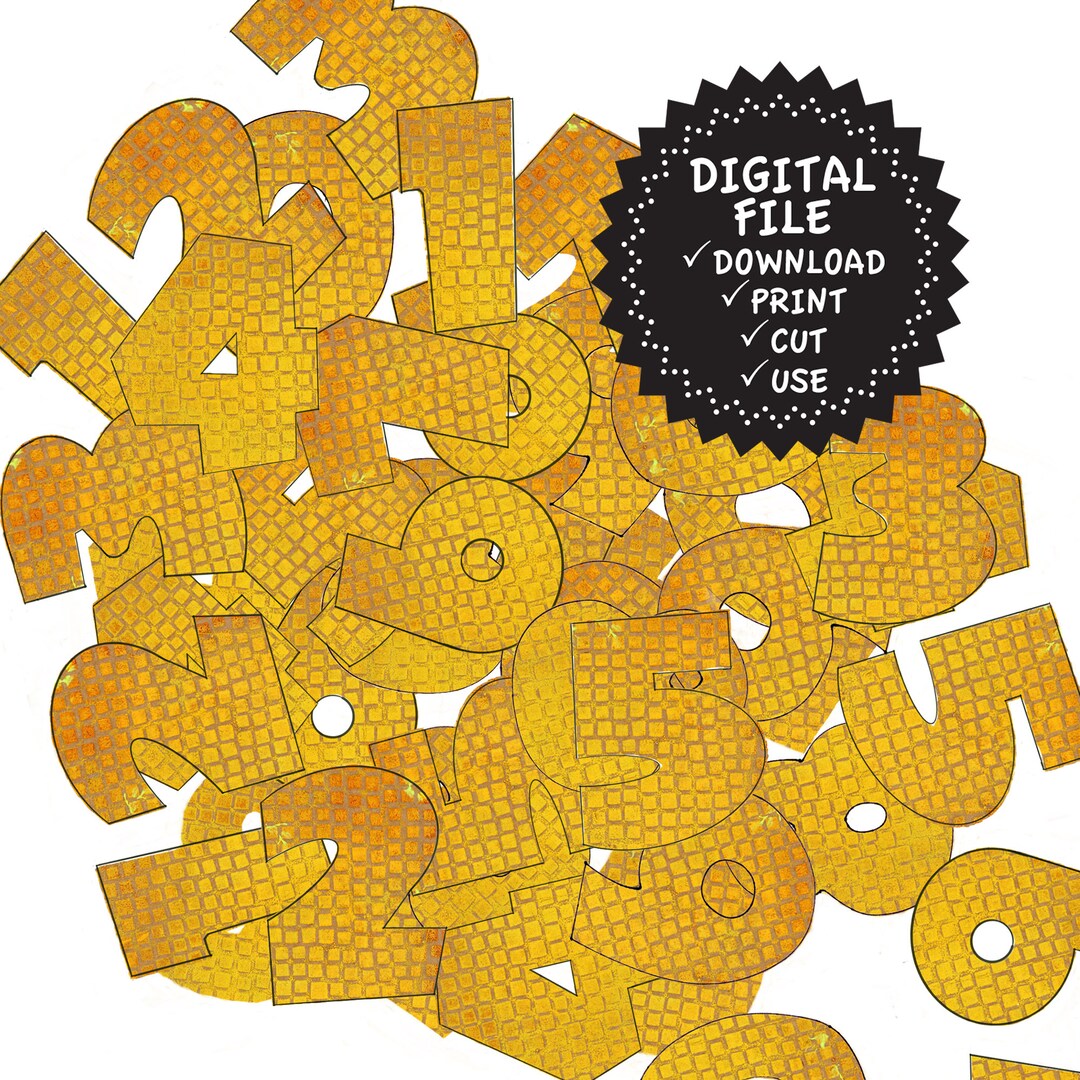Numbers Printable Painted Brick Pattern Collage Numbers Scrapbook ...