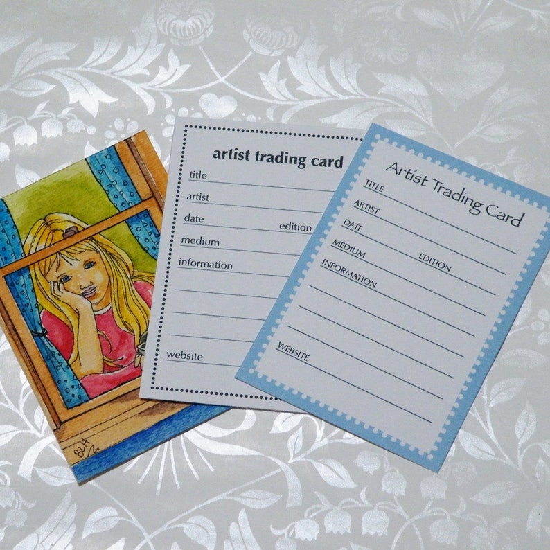 40 Artist Trading Cards Backs ATC Card Backs Digital Artist Etsy Canada