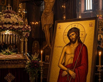 Christ the Bridegroom Icon Print | Orthodox Byzantine Holy Week Art | Nymphios Prayer Art | Digital Download