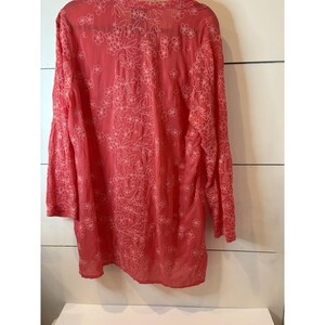 Johnny Was Embroidery Front & Back Large. Tangerine Tunic/Dress Bohemian Style image 3