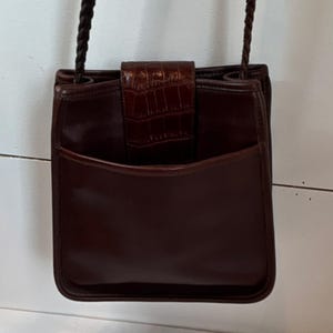 Brighton Brown Embossed Shoulder Bag with Woven and Heart Accents image 3