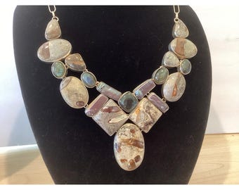 Statement Necklace Agate, Jasper And Misc. Gemstones.