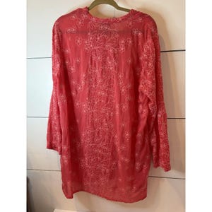 Johnny Was Embroidery Front & Back Large. Tangerine Tunic/Dress Bohemian Style image 5