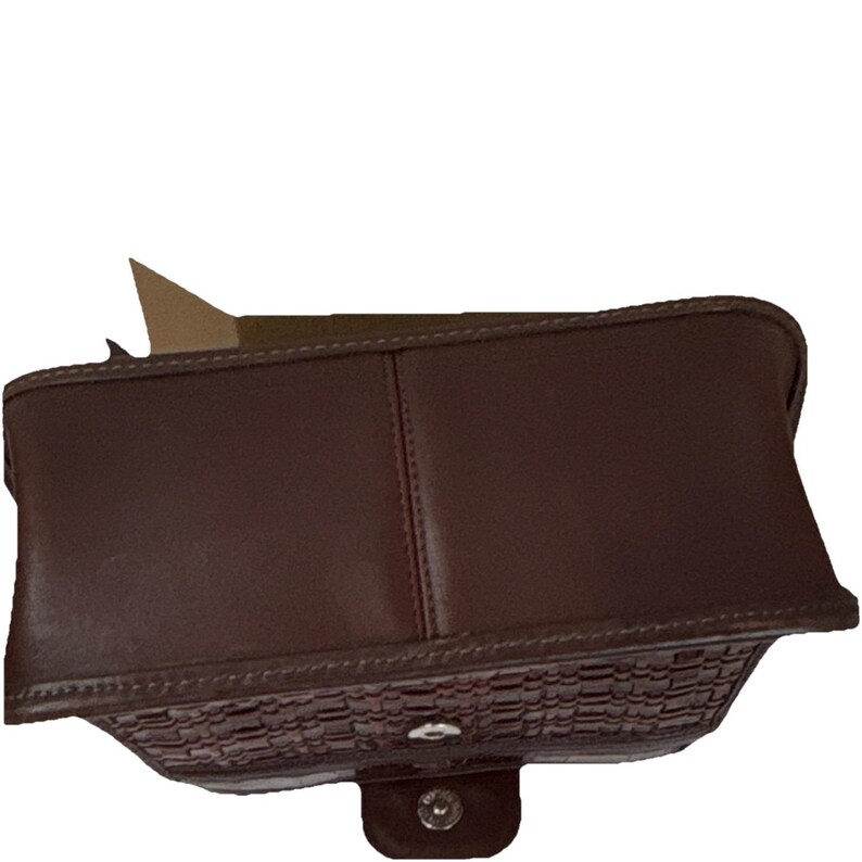 Brighton Brown Embossed Shoulder Bag with Woven and Heart Accents image 6