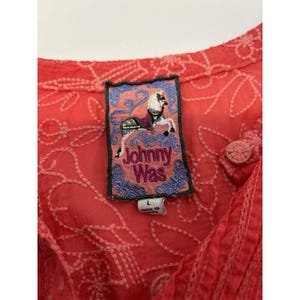 Johnny Was Embroidery Front & Back Large. Tangerine Tunic/Dress Bohemian Style image 6